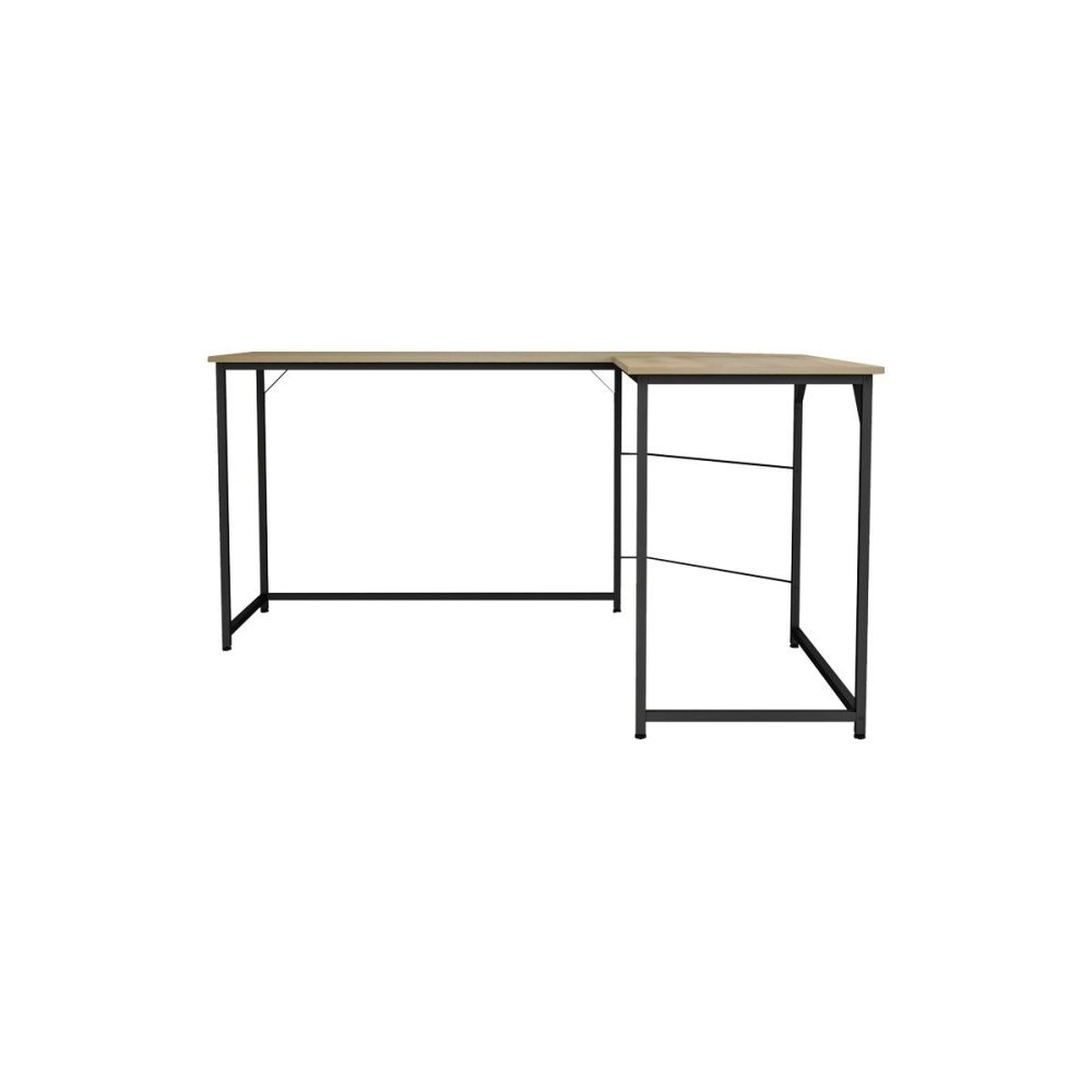 Escritorio de Oficina de Esquina Derecha en Melamina Cambria-Negro, 150x120x75 cm - Diseño Espacioso y Elegante.