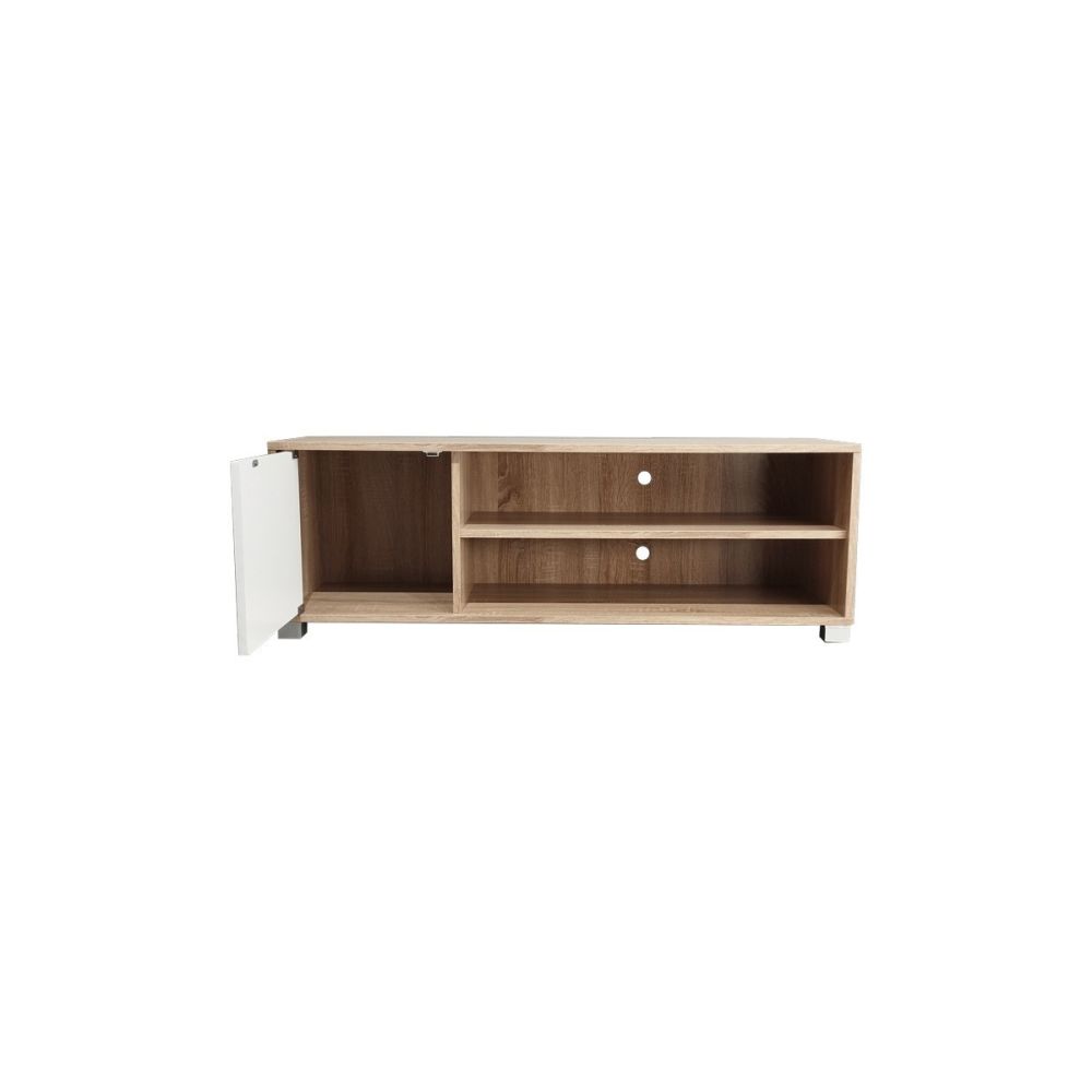 Mueble de TV en Melamina Cambria-Blanco 120x40x41cm - Diseño Elegante con Puerta y Estantes