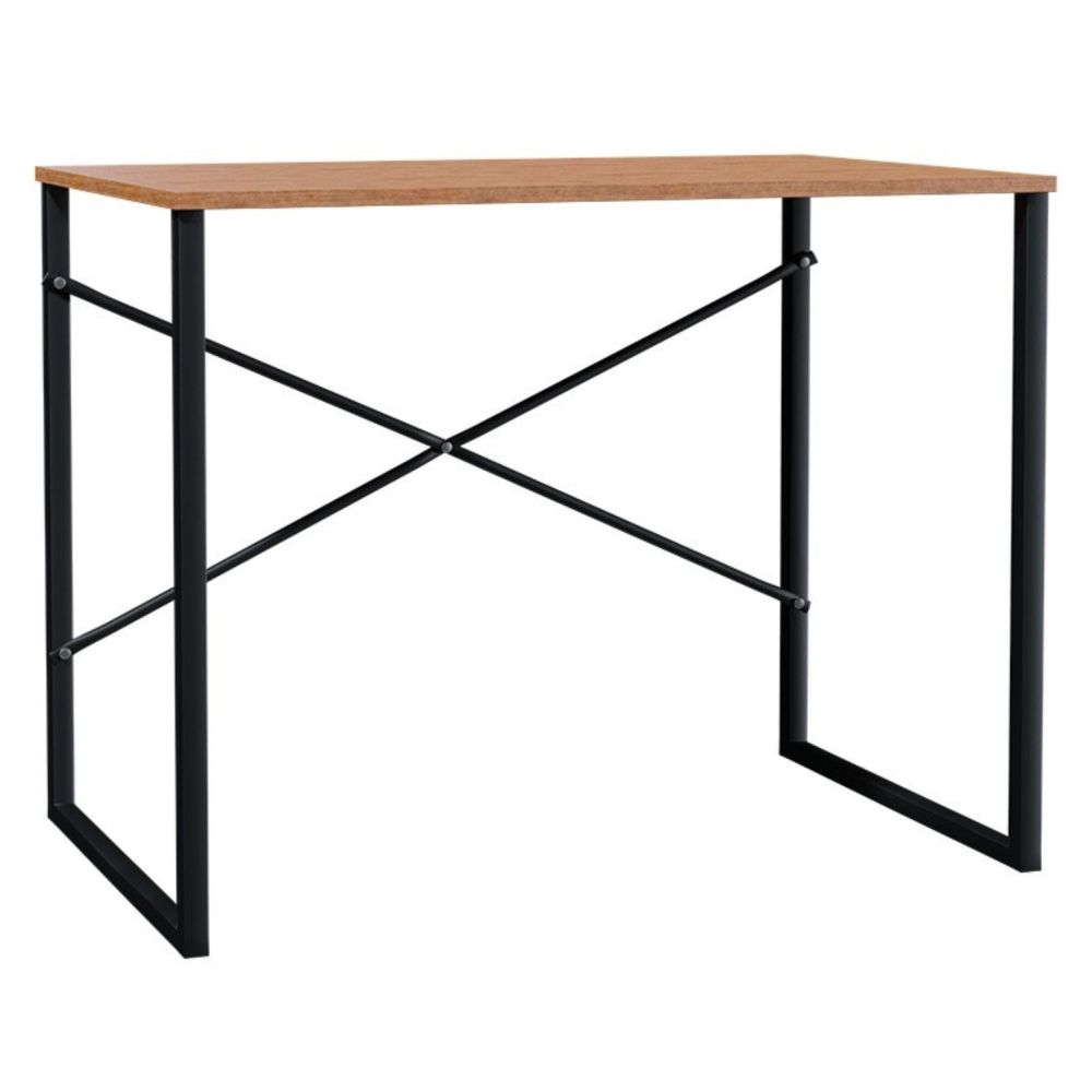 (SALDO) Mesa de Ordenador Estilo Industrial Color Nogal y Negro 90x60x70 Cm