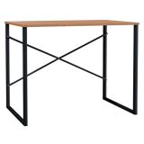 (SALDO) Mesa de Ordenador Estilo Industrial Color Nogal y Negro 90x60x70 Cm