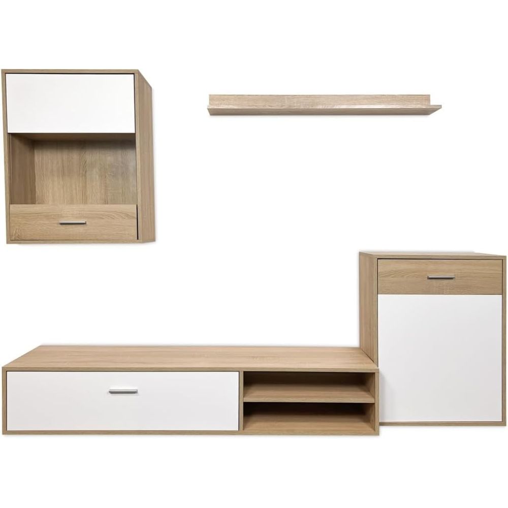Meyvaser, Conjunto de muebles de salón 220 cm Color cambrian y blanco, muebles de salón.