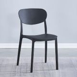 Pack 5 Sillas Cocina Color Negro de plastico Polipropileno, Silla de Comedor Medidas: 40 cm (Anc) x 55 cm (Lar) x 80 cm (Al)