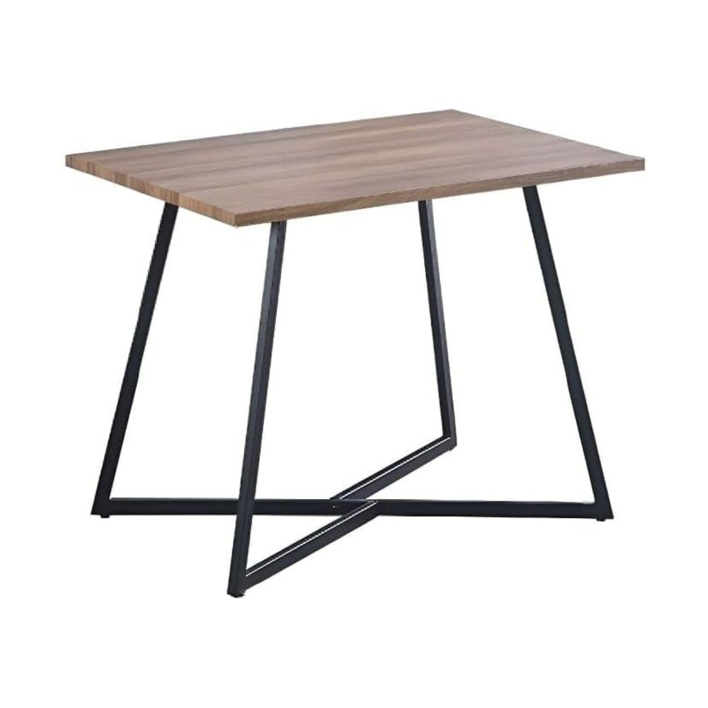 Conjunto Mesa y Sillas Comedor/Cocina: Mesa madera y Patas Metálicas En Negro (76x100x70 Cm) + 5 Sillas (80x40x55 Cm)