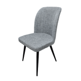Pack de 4 Sillas Modernas para Comedor– Tapizado en Color Gris con Patas Metálicas Negras, Medidas: 46 cm x 55 cm x 92 cm