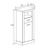 Mueble de Comedor, Mueble Salón, Acabado en Color Cañón, Medidas: 297 cm (Ancho) x 201,6 cm (Alto) x 41,8 cm (Fondo)
