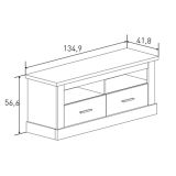 Mueble de Comedor, Mueble Salón, Acabado en Color Cañón, Medidas: 297 cm (Ancho) x 201,6 cm (Alto) x 41,8 cm (Fondo)