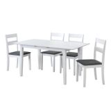 Mesa de Comedor Extensible en MDF - Acabado Blanco | 120/150x80 cm | Diseño Moderno y Funcional