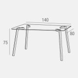 Mesa de Cristal Fija para Comedor - Patas Negras de Metal | Alta Calidad y Estilo Versátil | 140x80 x 75 cm