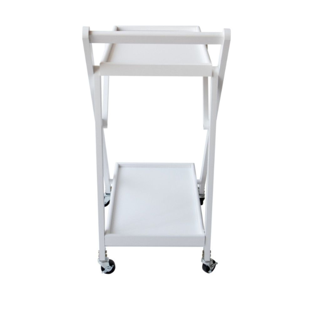 Camarera Plegable con Ruedas 65x40x85 Blanco - ¡Práctica y Elegante!