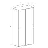Meyvaser Armario ropero Para dormitorio con 2 puertas correderas Color Mauvella 200x100x50 Cm