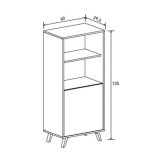 Mueble Bar para Salón o Comedor, Aparador de Cocina, Color Mauvella-rayas, Medidas: 60 cm (Anc) x 135 cm (Al) x 40 cm (Fon)
