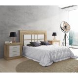 Cabecero Nórdico de 160 (Anc) x 120 (Al) x 3,8 (Fon) Cm | Práctico y Elegante |Colores Cambria y Blanco (para Cama de 135-140