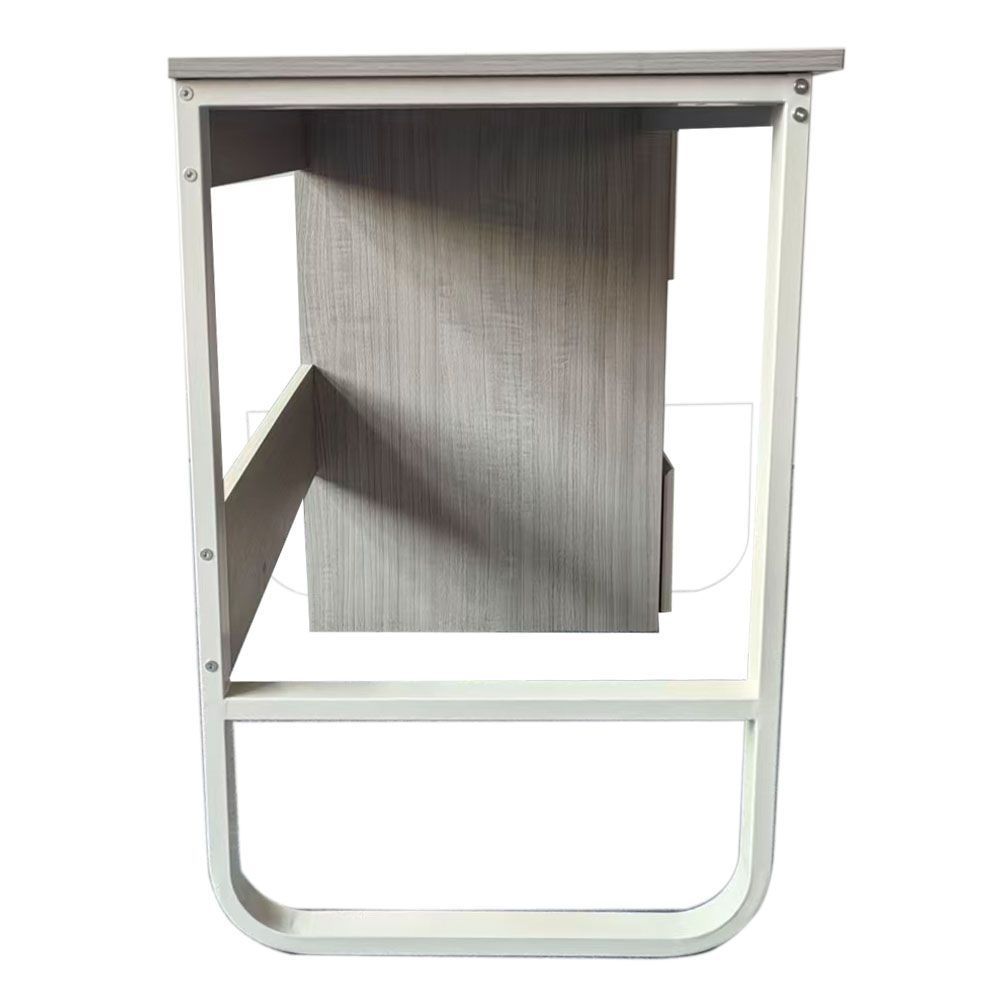 Escritorio Oficina 120 cm con 3 Cajones, Mesa de Ordenador Moderna, Tablero MDF y Melamina, Gris/Blanco, 120x48x74 cm